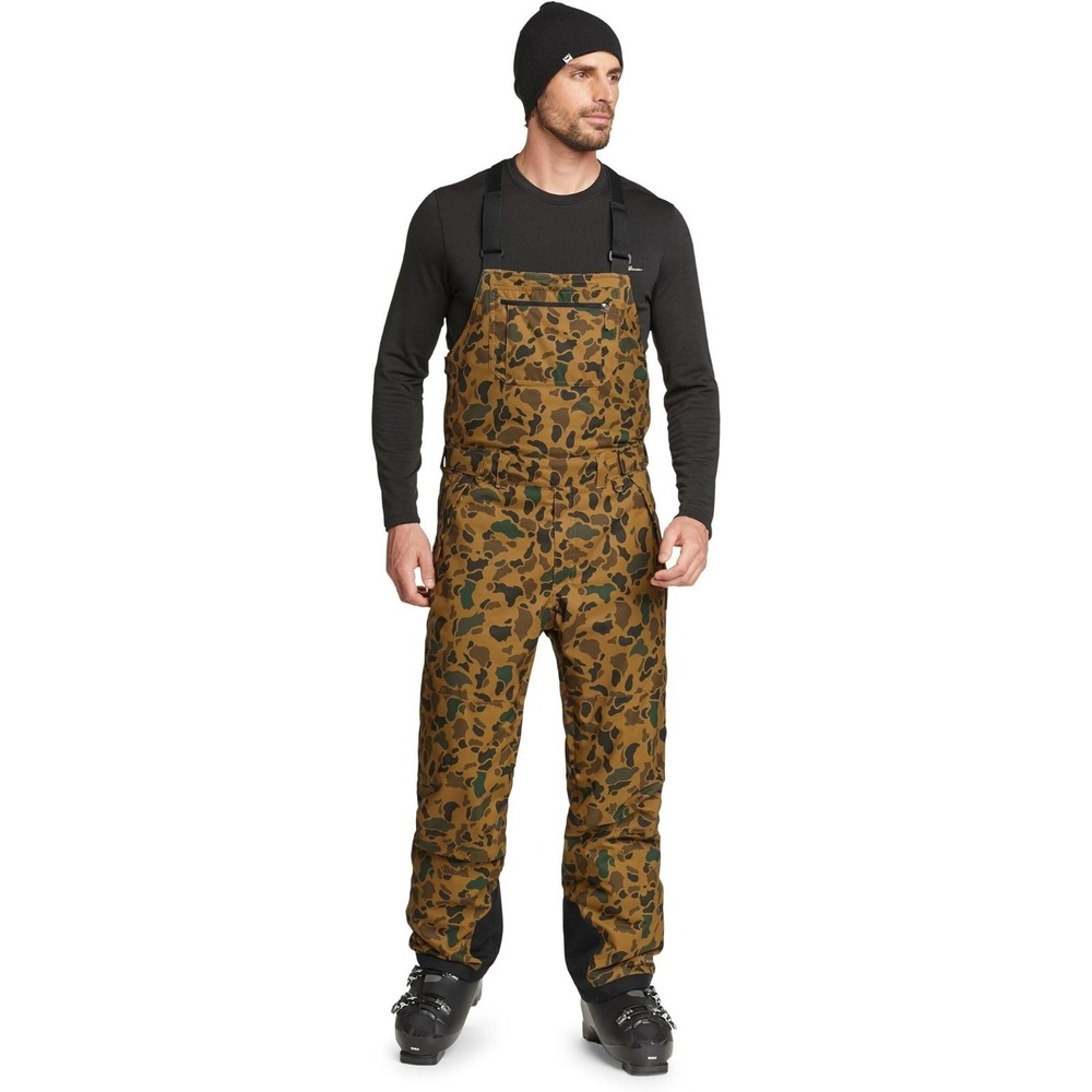 Eddie Bauer Brown Camo Ski Bib Overalls